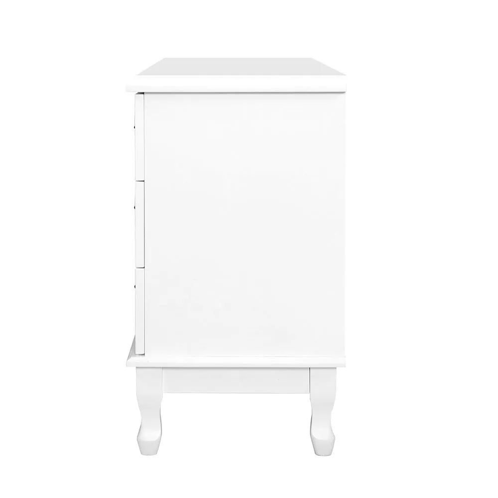 Chest of Drawers Lowboy Dresser Table Storage Cabinet White Hampton Style