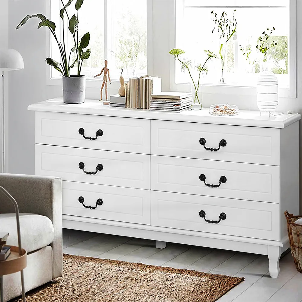 Chest of Drawers Lowboy Dresser Table Storage Cabinet White Hampton Style