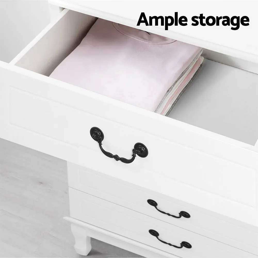 Chest of Drawers Lowboy Dresser Table Storage Cabinet White Hampton Style