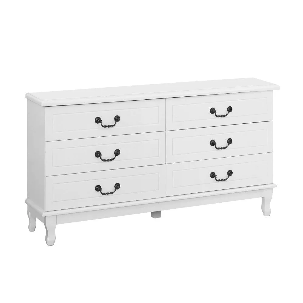 Chest of Drawers Lowboy Dresser Table Storage Cabinet White Hampton Style