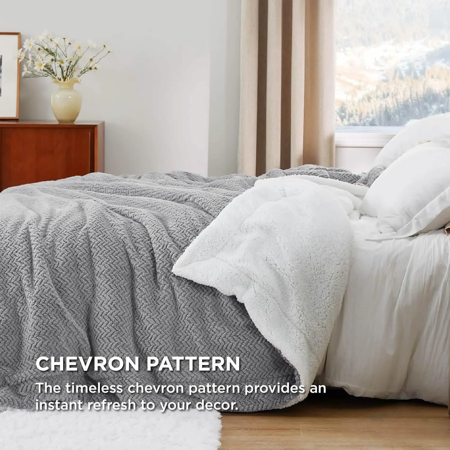 Chevron Sherpa Fleece Blanket