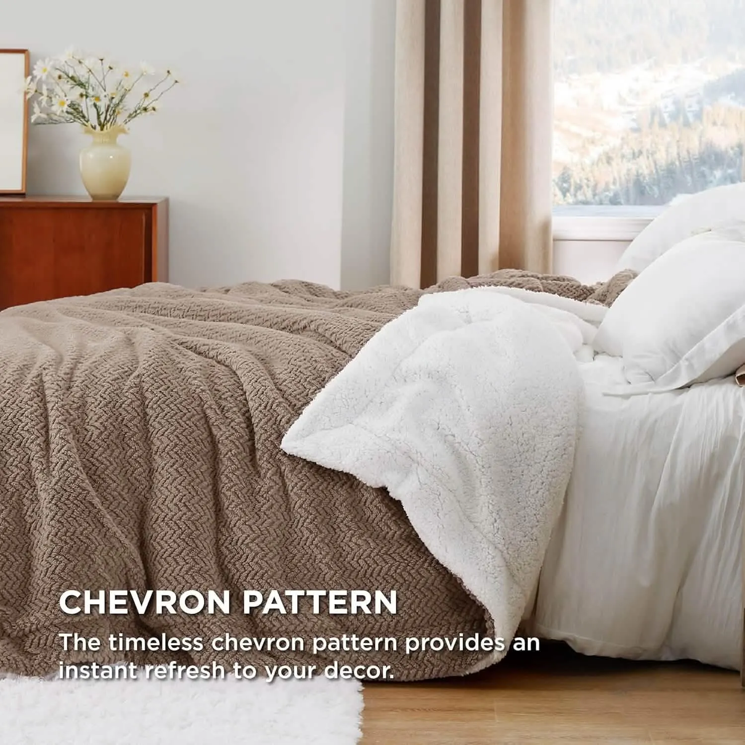 Chevron Sherpa Fleece Blanket