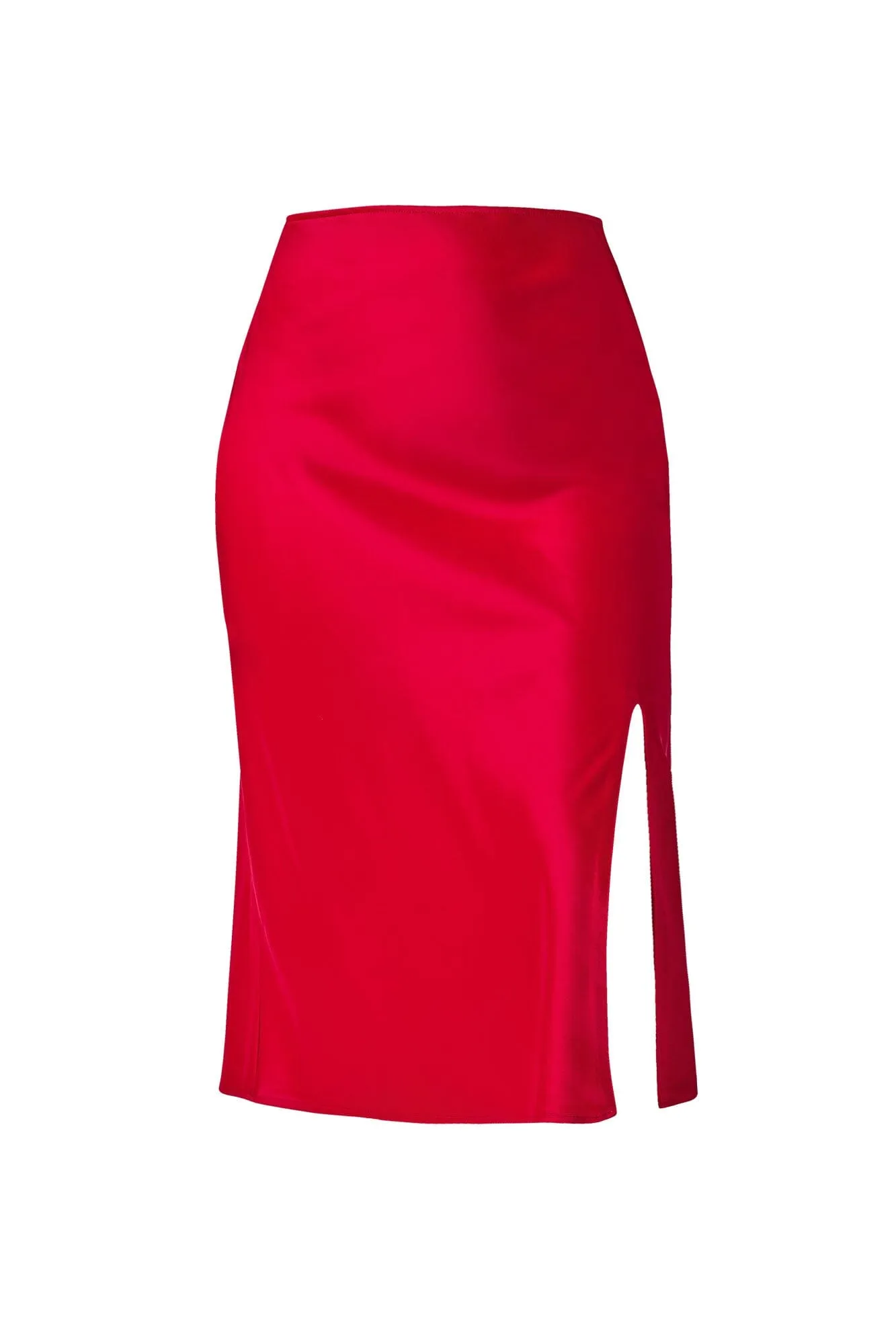 Cleo Red Satin Skirt