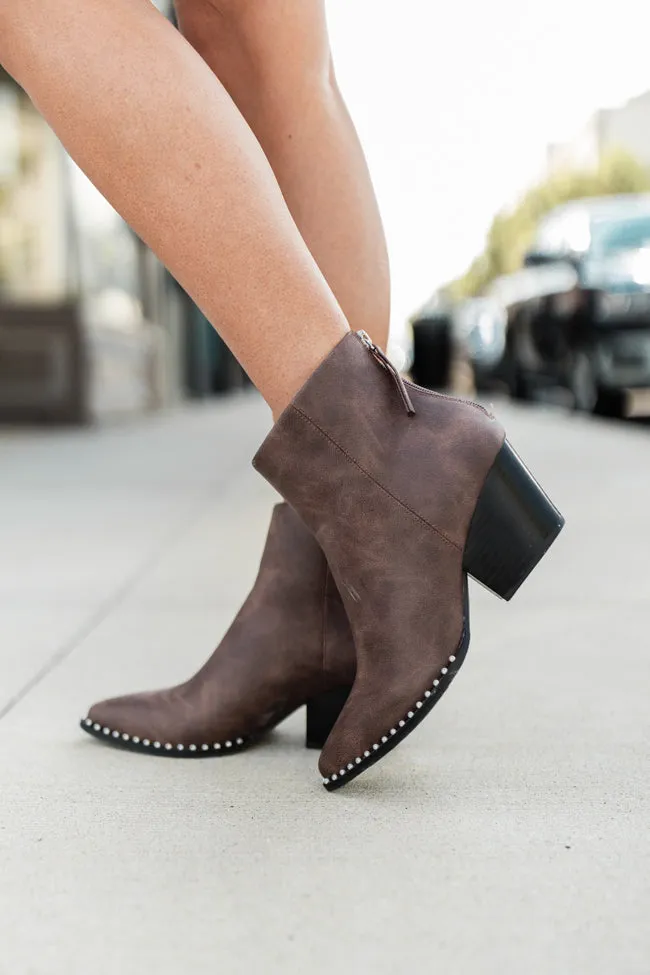 Collins Brown Studded Booties FINAL SALE