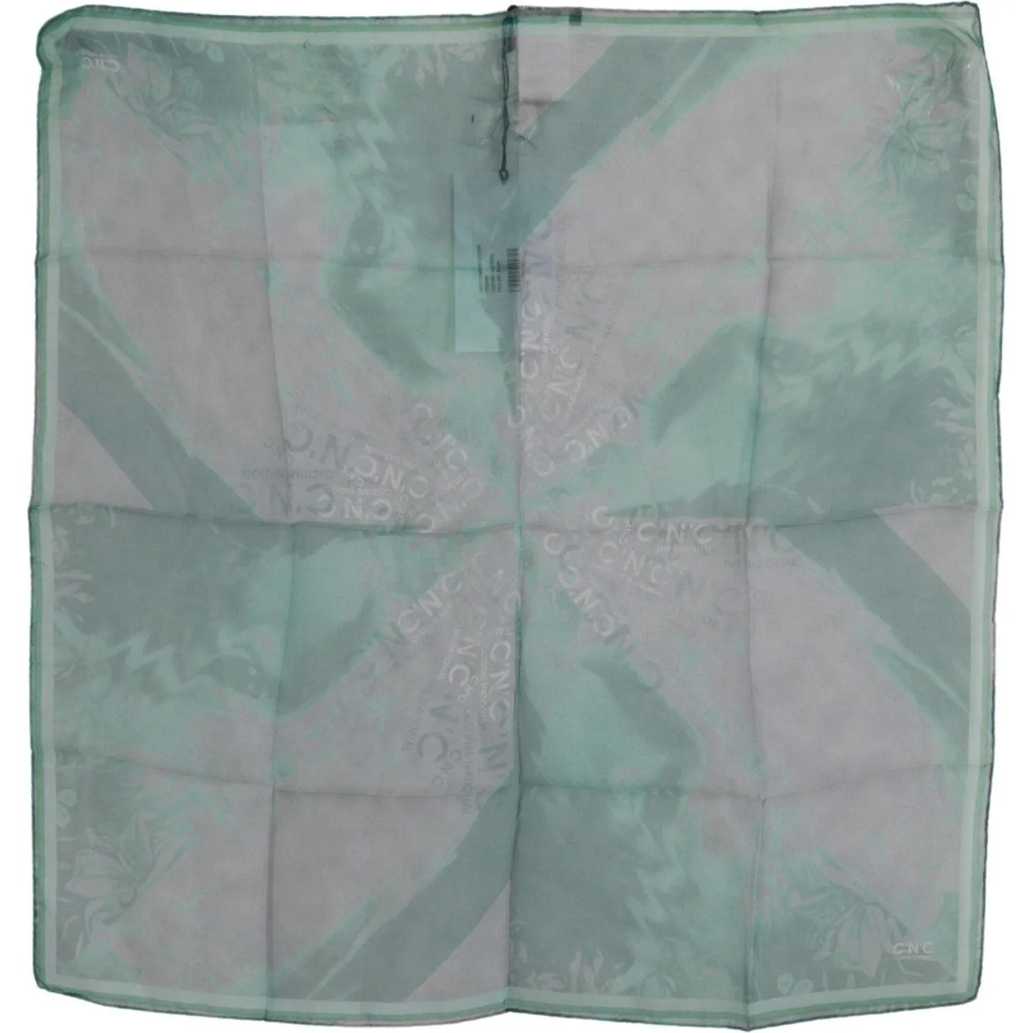 Costume National Elegant Silk Green Printed Scarf