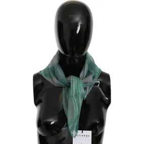 Costume National Elegant Silk Green Printed Scarf