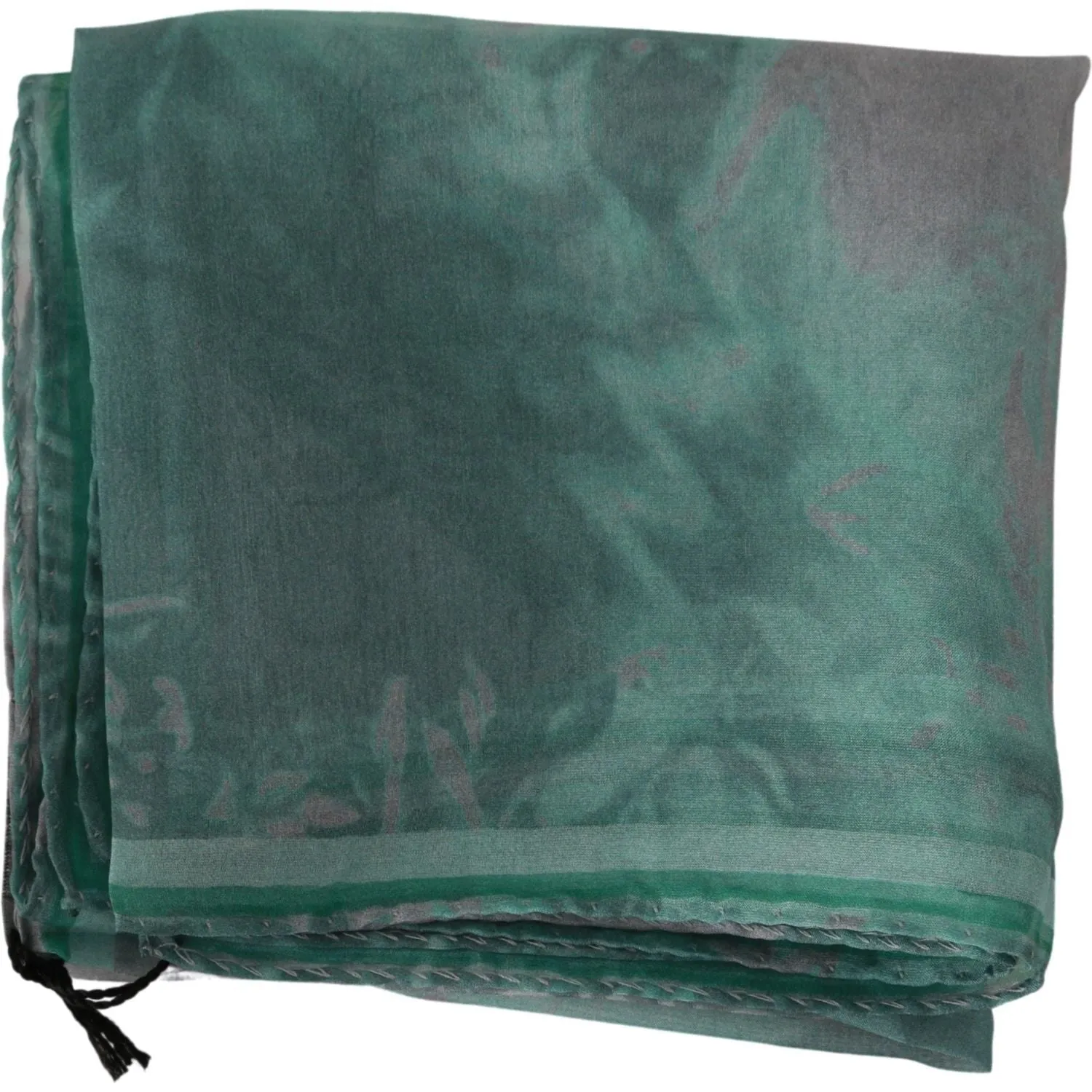 Costume National Elegant Silk Green Printed Scarf