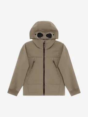 C.P. Company Boys Hooded Goggle Jacket in Brown