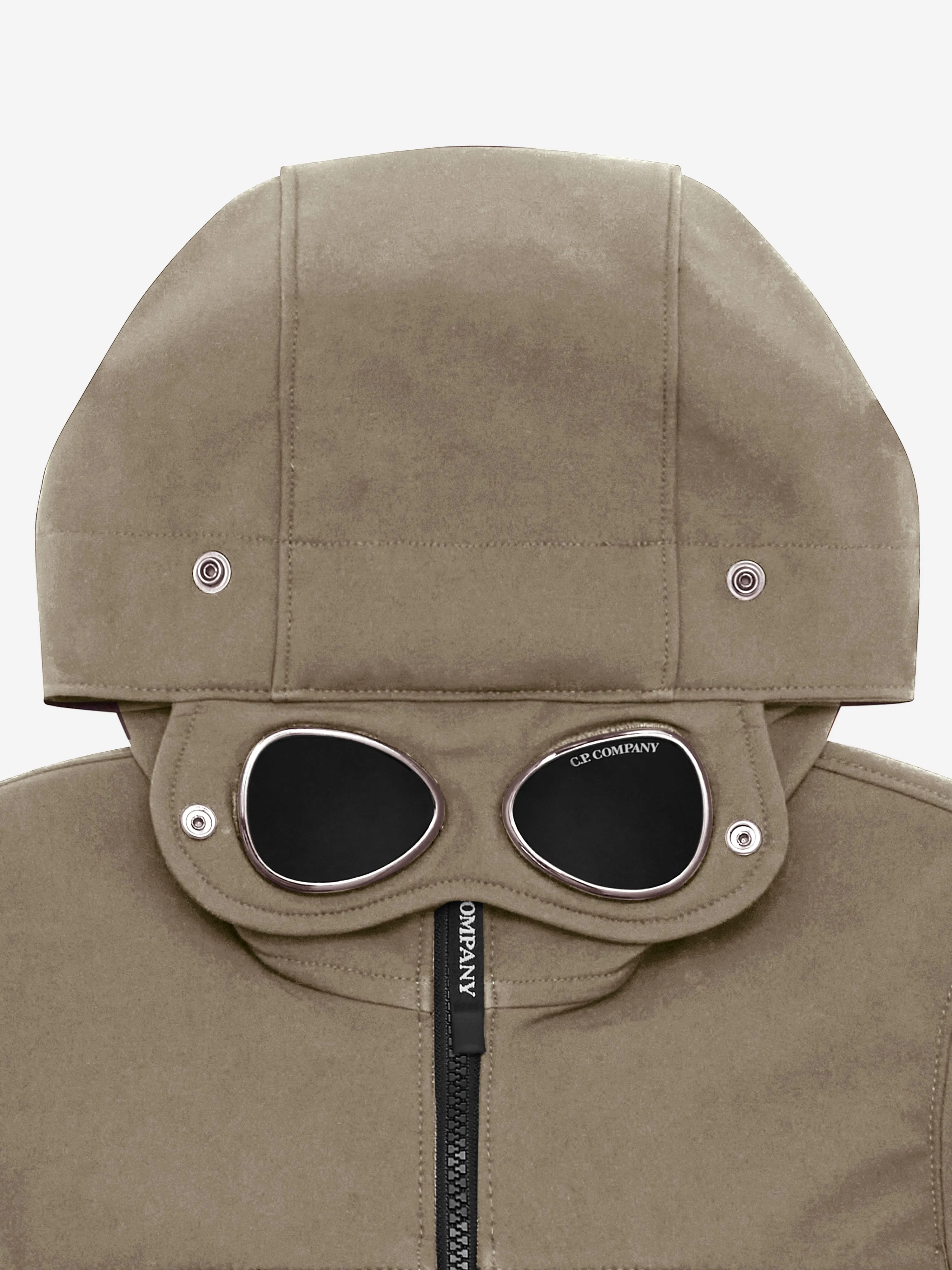 C.P. Company Boys Hooded Goggle Jacket in Brown