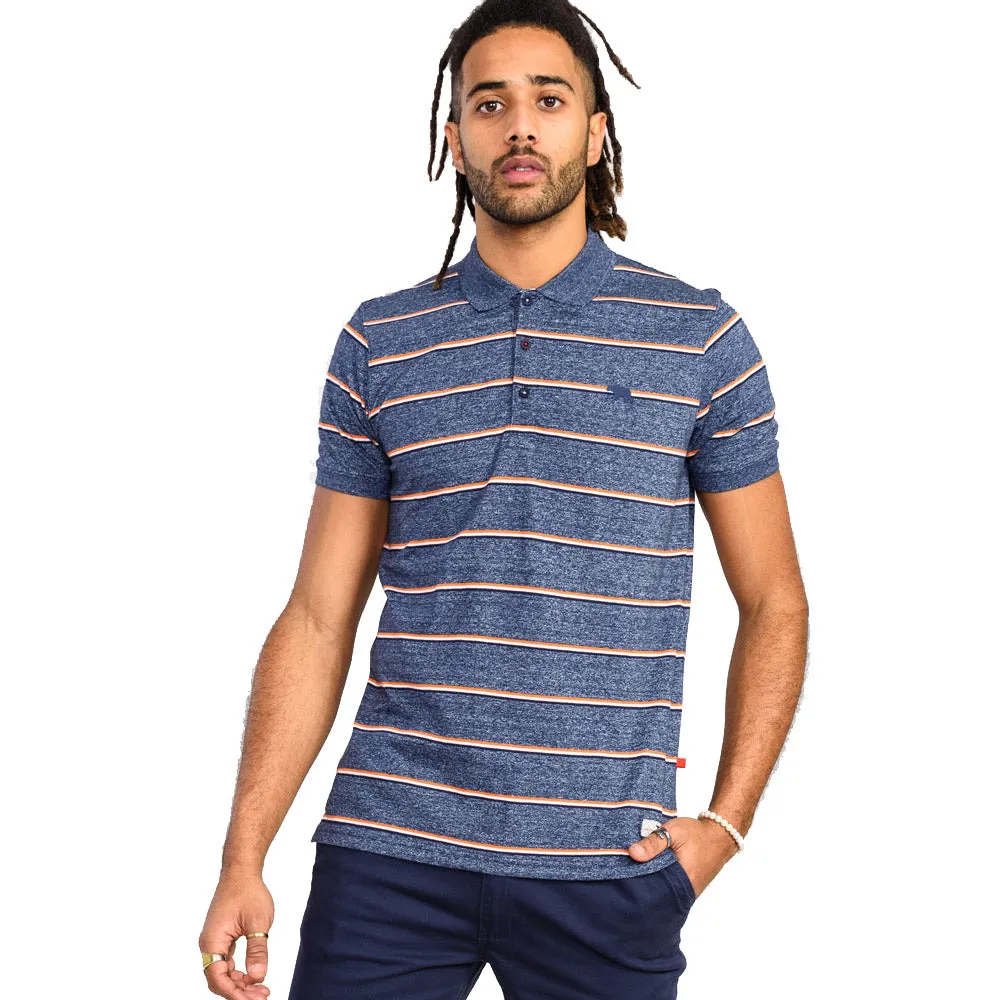 D555 Polo - Navy Stripe