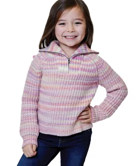 Design History Girls Little Pink Lilac Combo Sweater