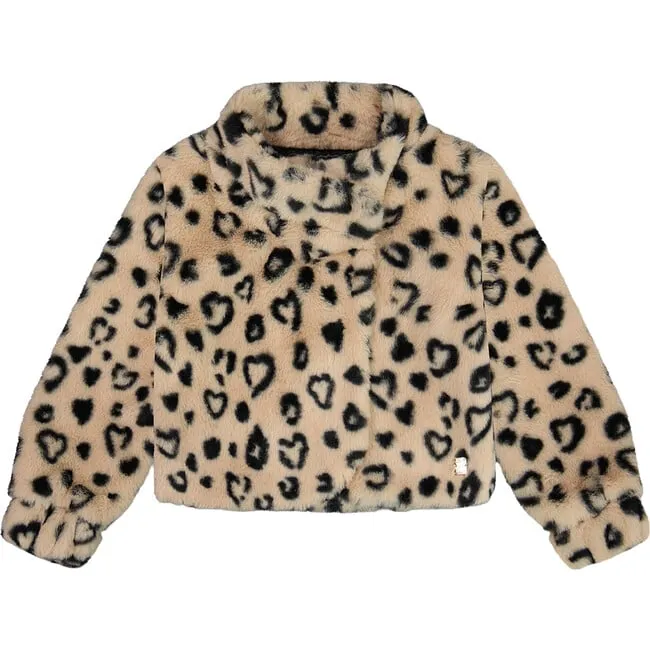 Deux Par Deux Faux Fur Leopard Print Jacket