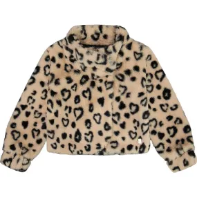 Deux Par Deux Faux Fur Leopard Print Jacket