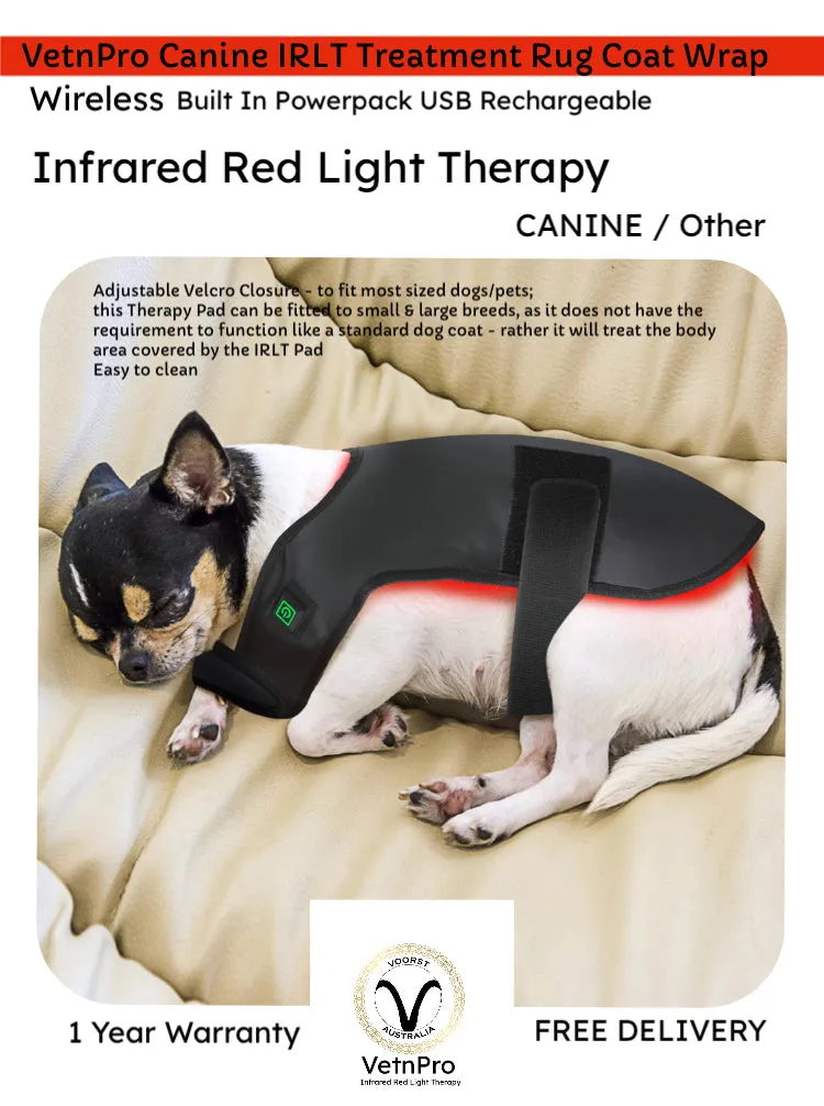 Dog Pet WIRELESS Infrared Light Therapy Pain Relief Healing LED Coat Rug Now in 2 SIZES