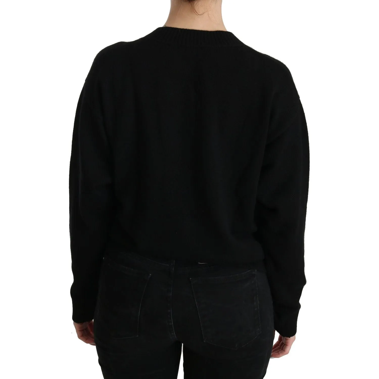 Dolce & Gabbana Elegant Black Cashmere Cardigan Top