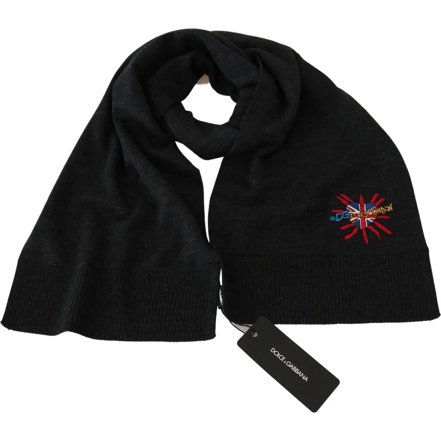 Dolce & Gabbana Elegant Virgin Wool Men's Scarf with Embroidery