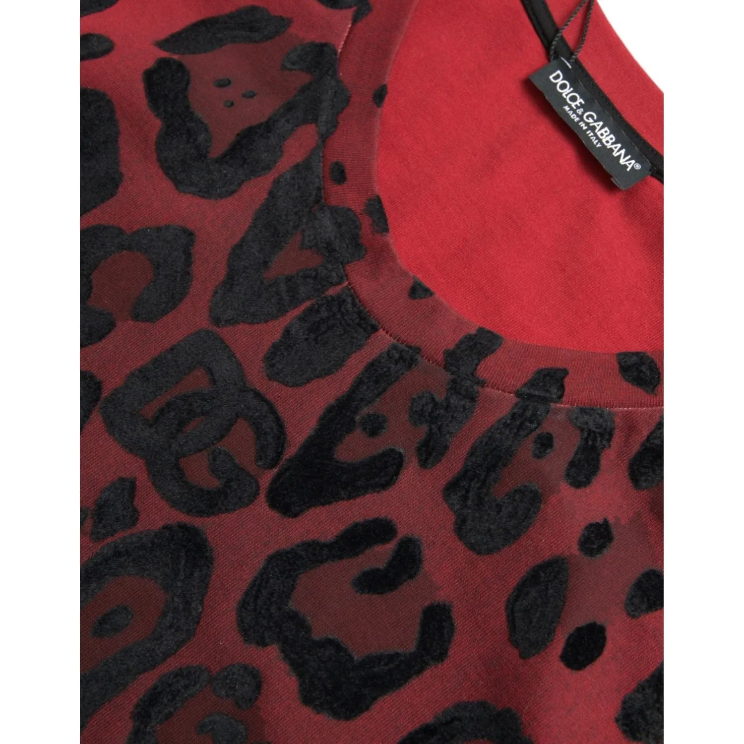 Dolce & Gabbana Red Leopard Print Sleeveless Tank T-shirt