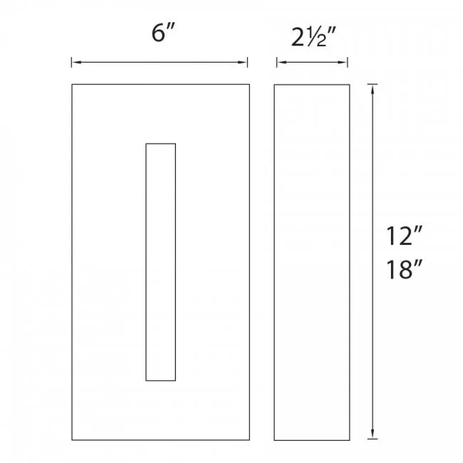 dweLED WS-W5312 Tao 12" Tall LED Indoor / Outdoor Wall Sconce