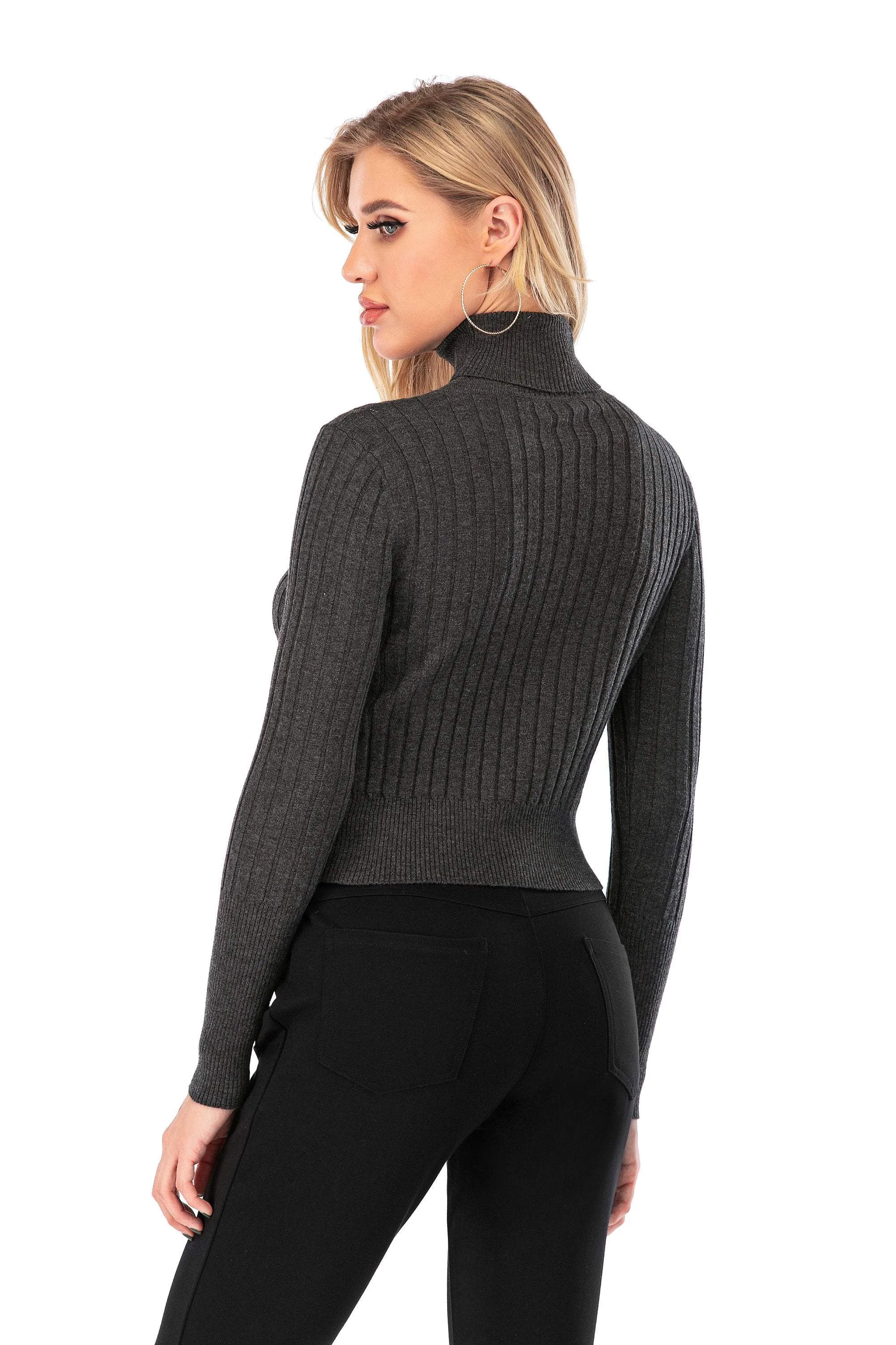 Elegance Redefined: Calison Women's Turtleneck Wool Slim Fit Sweater