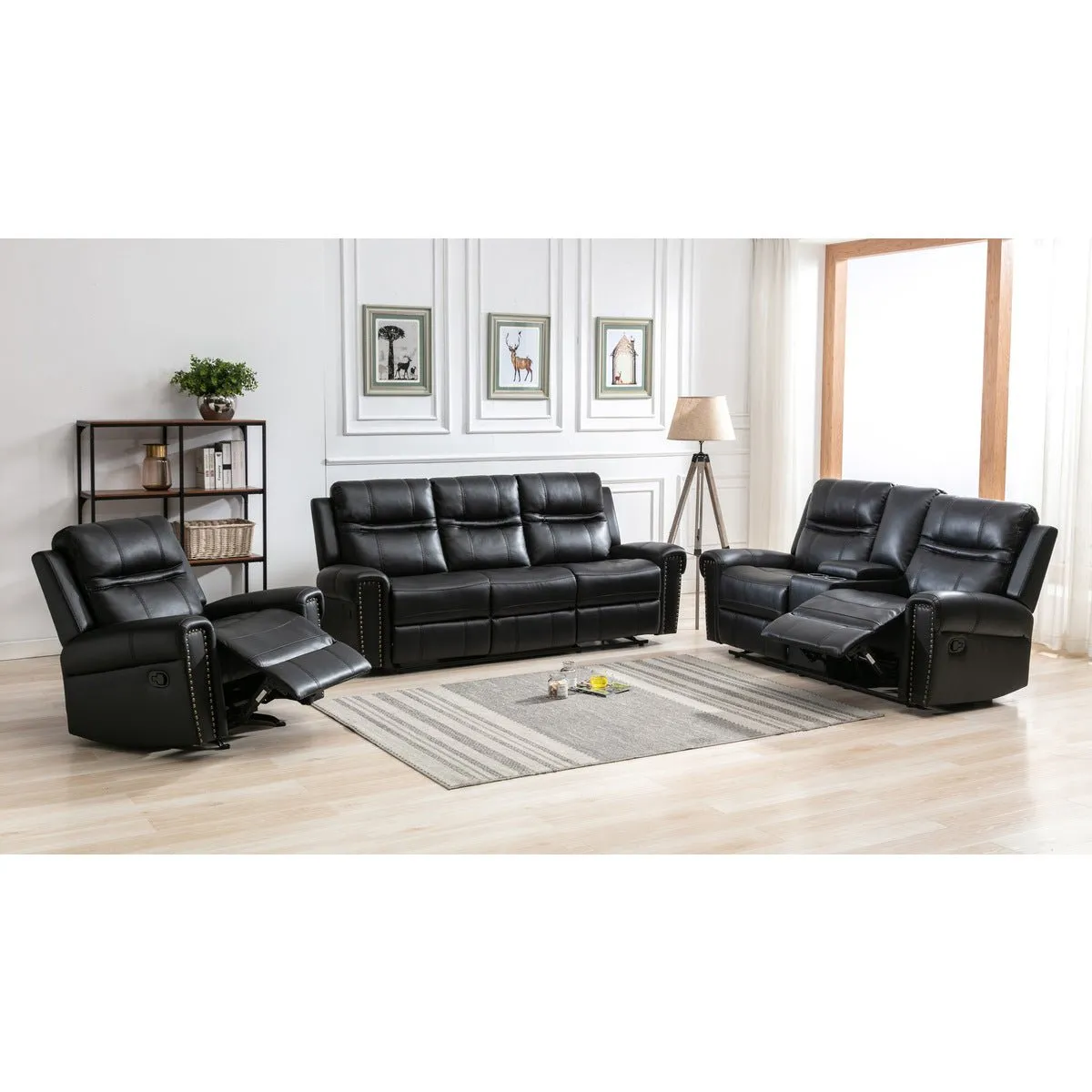 Emerson Black Reclining Sofa