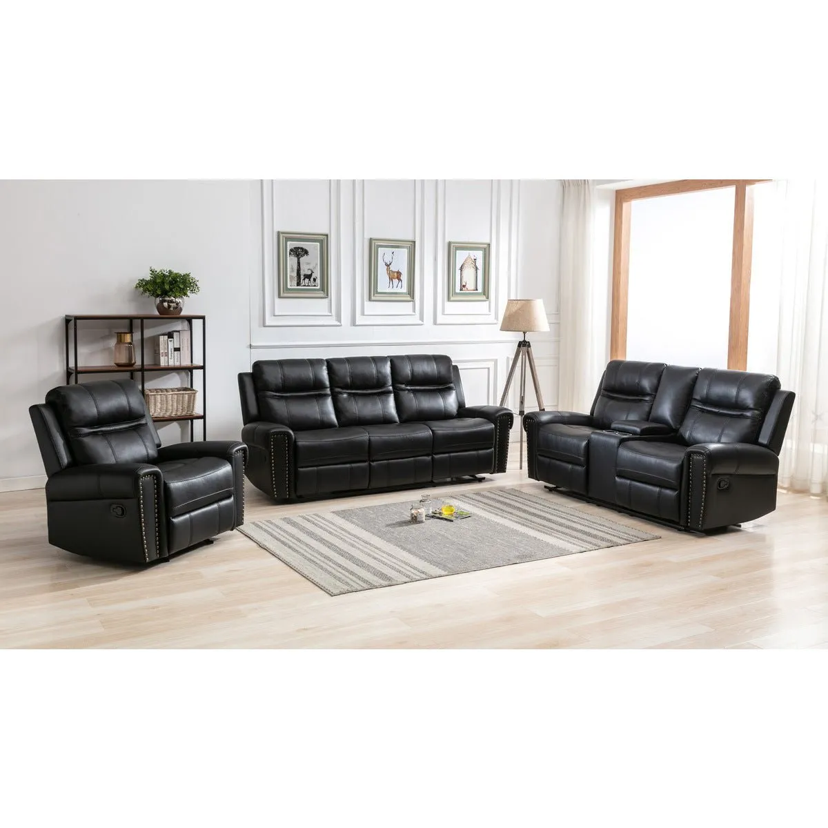 Emerson Black Reclining Sofa