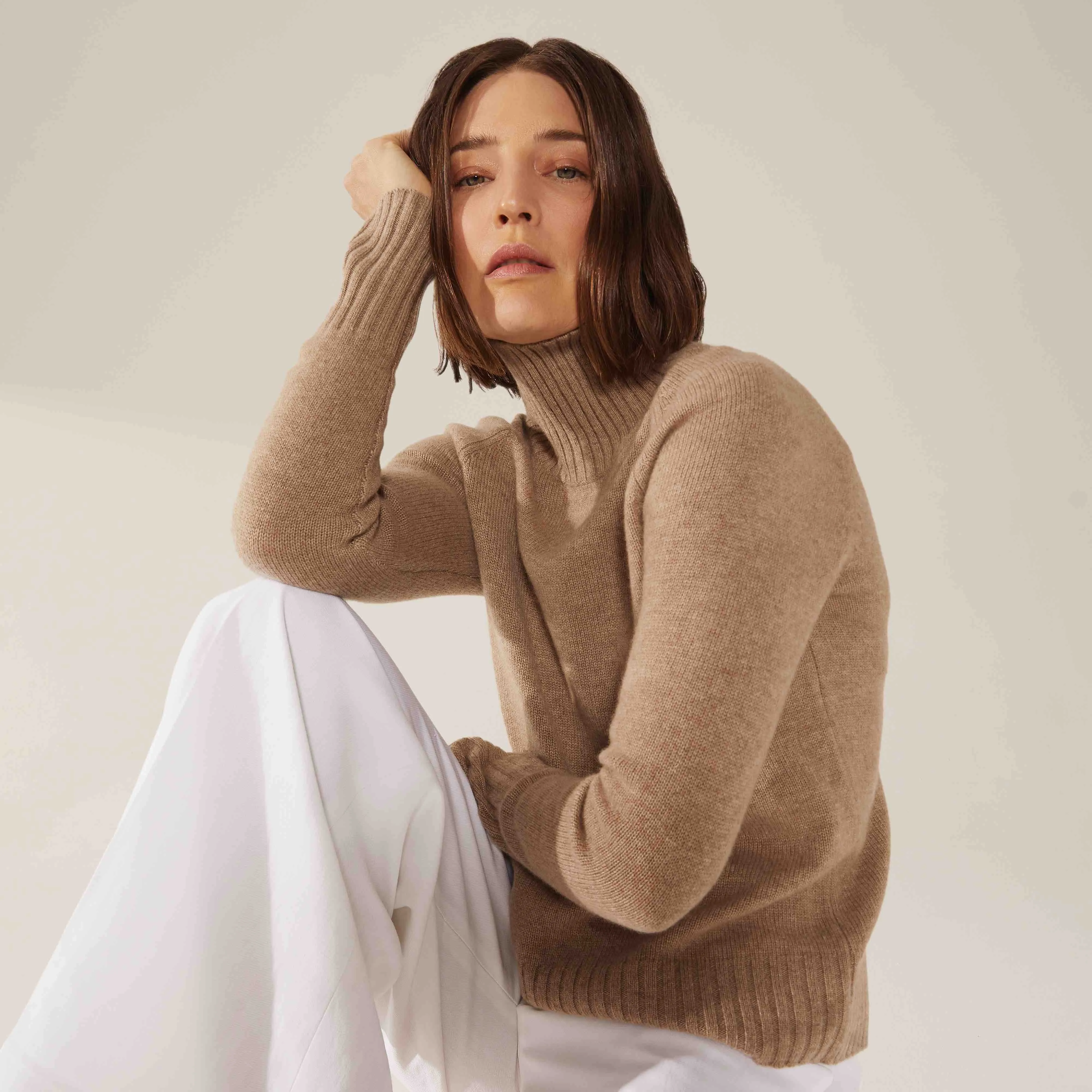 Emma Cashmere Relaxed Turtleneck Sweater