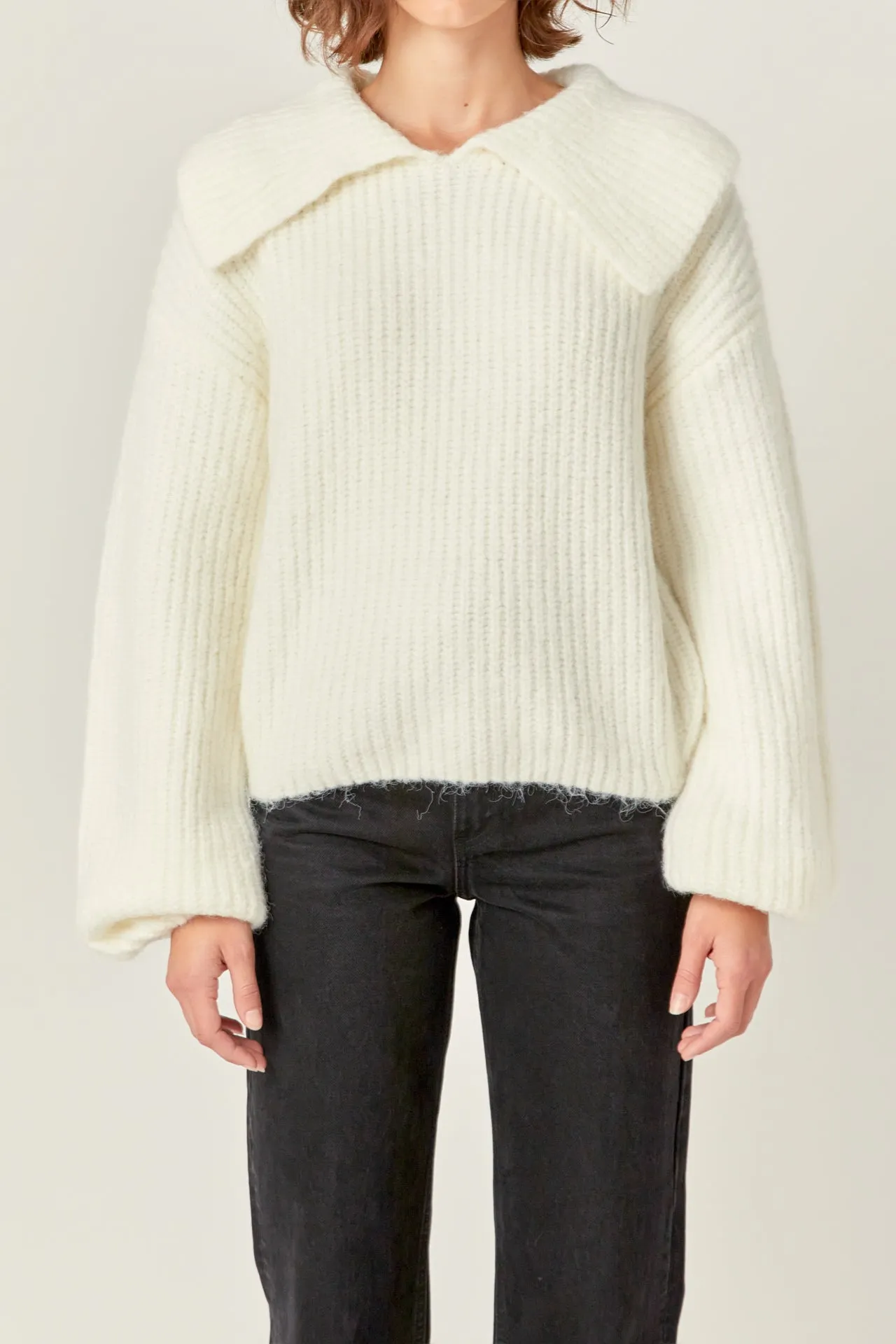 English Factory - Collared Rib Chunky Sweater