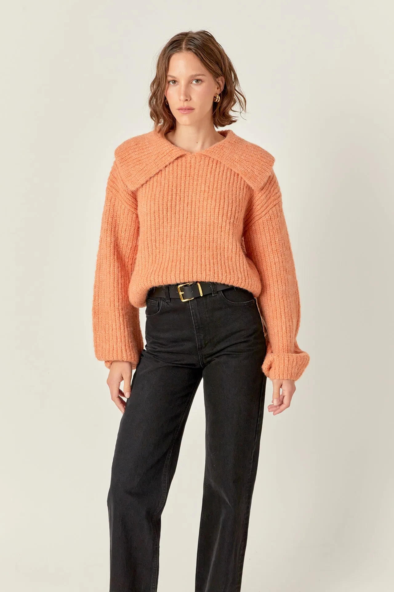 English Factory - Collared Rib Chunky Sweater