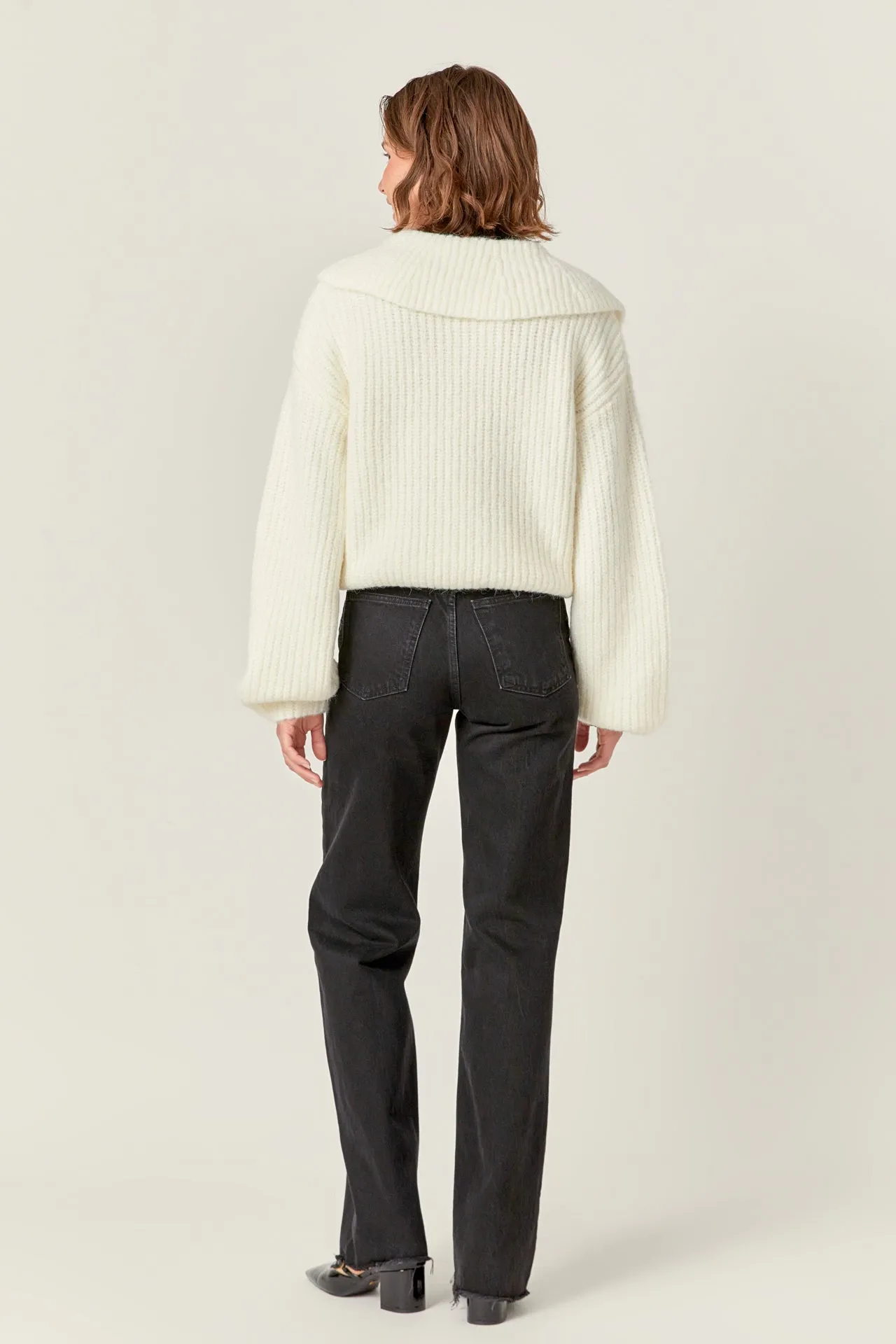 English Factory - Collared Rib Chunky Sweater