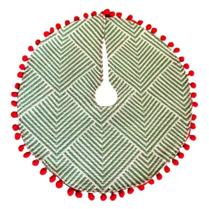 Exclusive Green & White Striped 14" Mini Tree Skirt