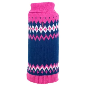 Fair Isle Turtleneck Dog Sweater - Pink