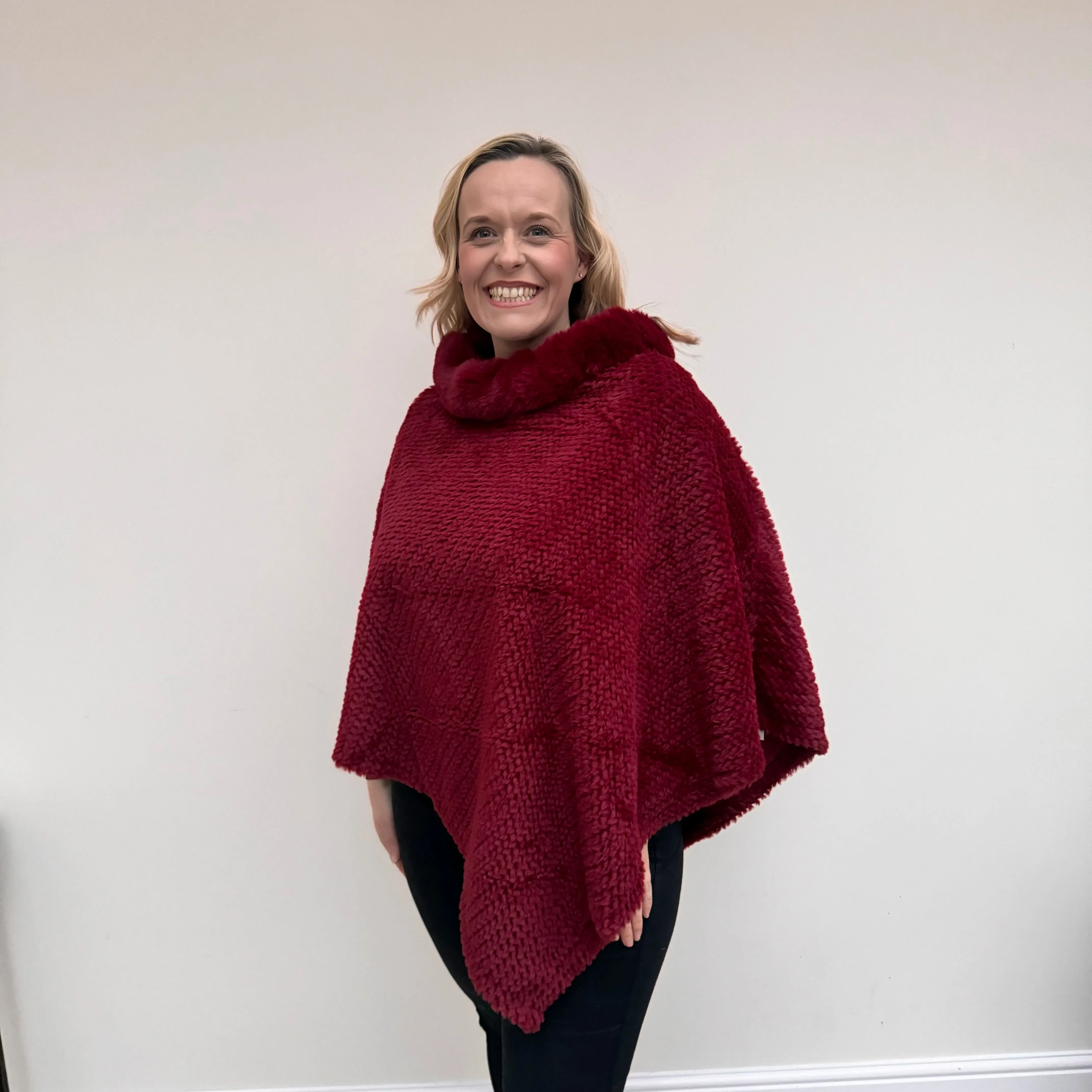 Faux Fur Cape Poncho