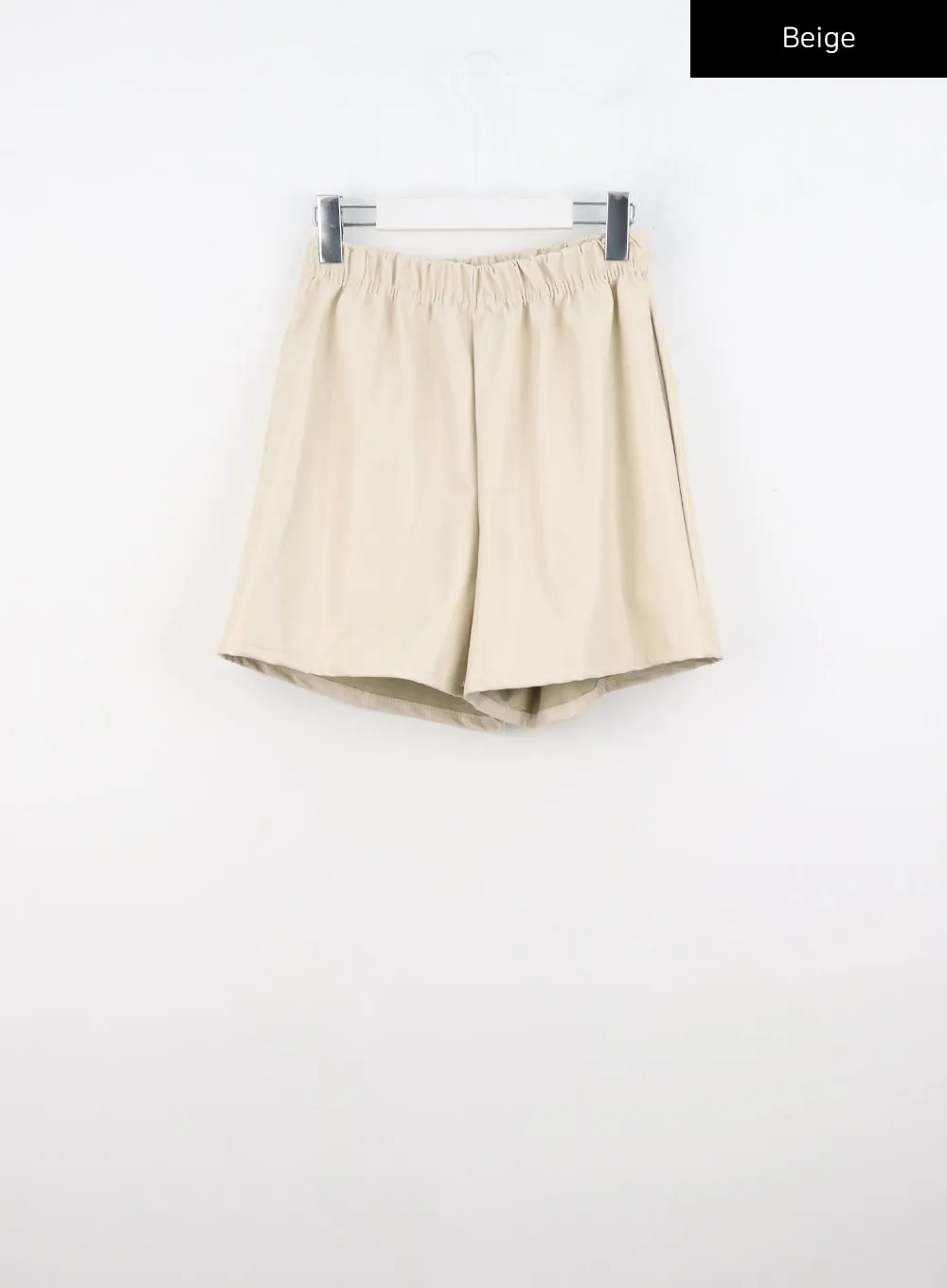 Faux Leather Elastic-Waist Shorts CO323