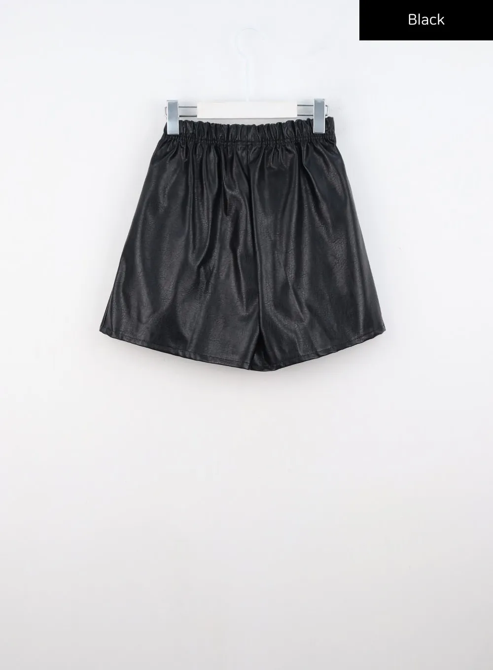 Faux Leather Elastic-Waist Shorts CO323