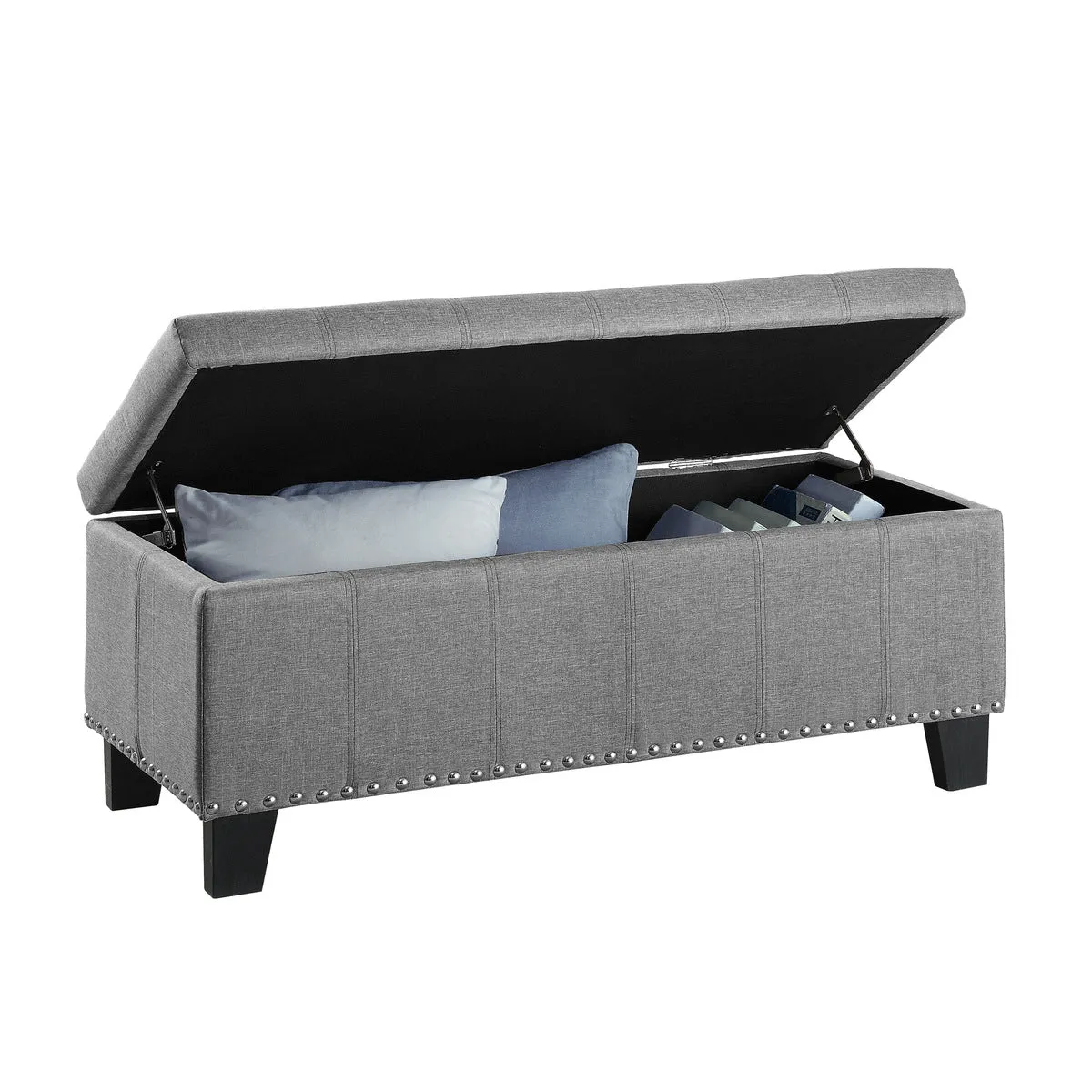 Fedora Grey Lift Top Storage Bench