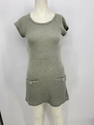 Francescas Collection Grey Knit Retro Sweater Dress, Size Small