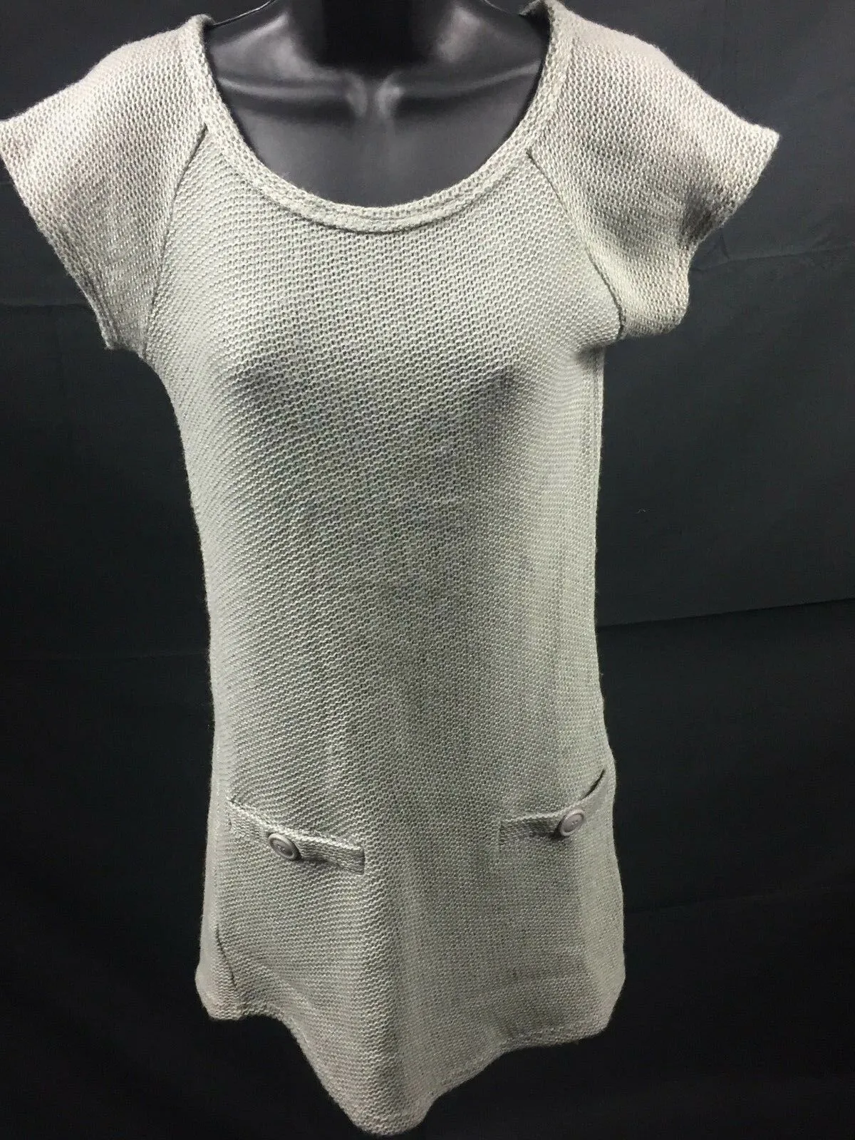 Francescas Collection Grey Knit Retro Sweater Dress, Size Small