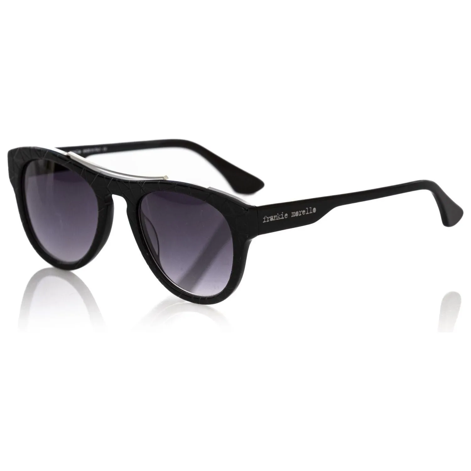 Frankie Morello Black Acetate Men Sunglass