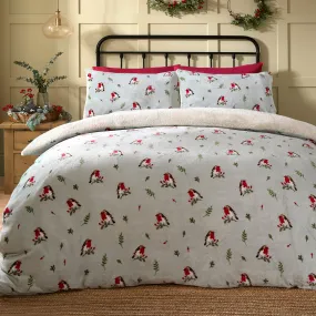 Fusion Winter Robin Duvet Cover Set - Duck Egg