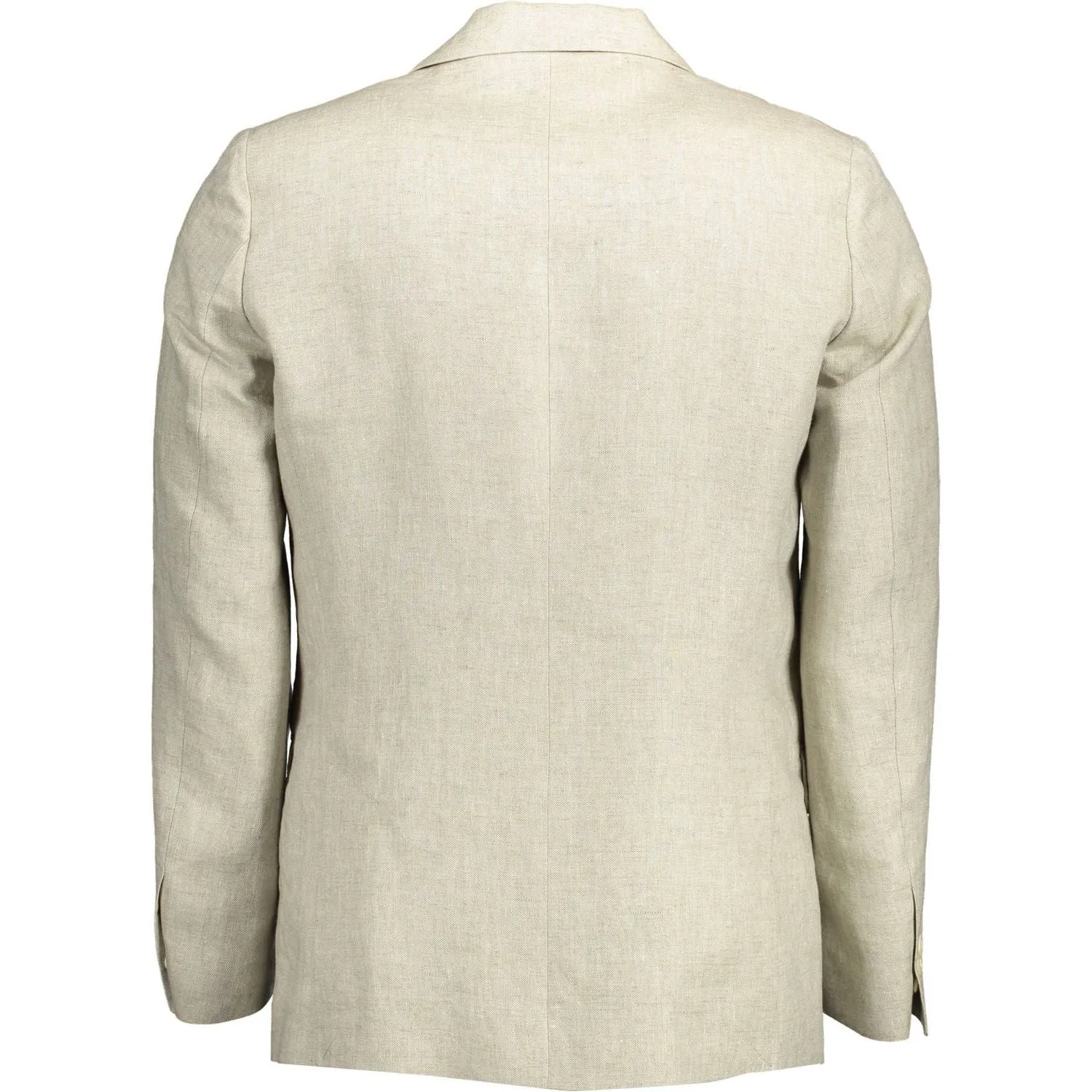 Gant Beige Linen Classic Jacket with Logo Detailing