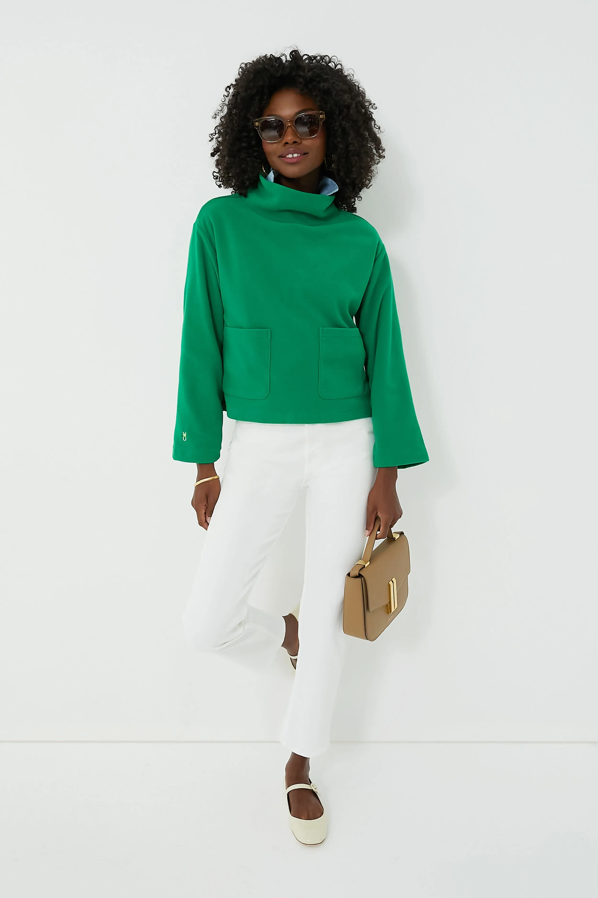 Green Crosby Terry Turtleneck