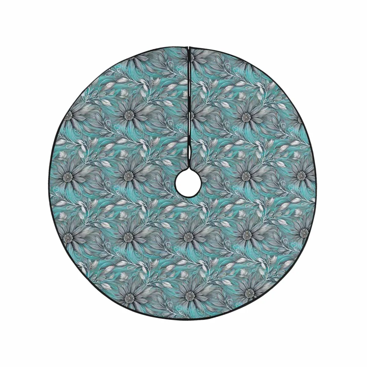 Green Elegant Floral 25  Christmas Tree Skirt