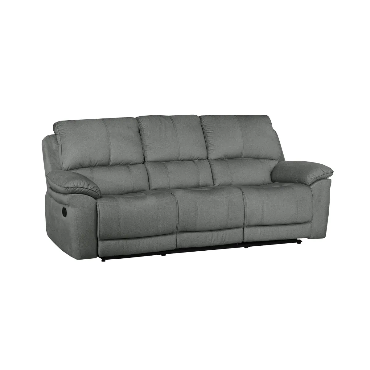 Grey Double Reclining Sofa with Plush Upholstery