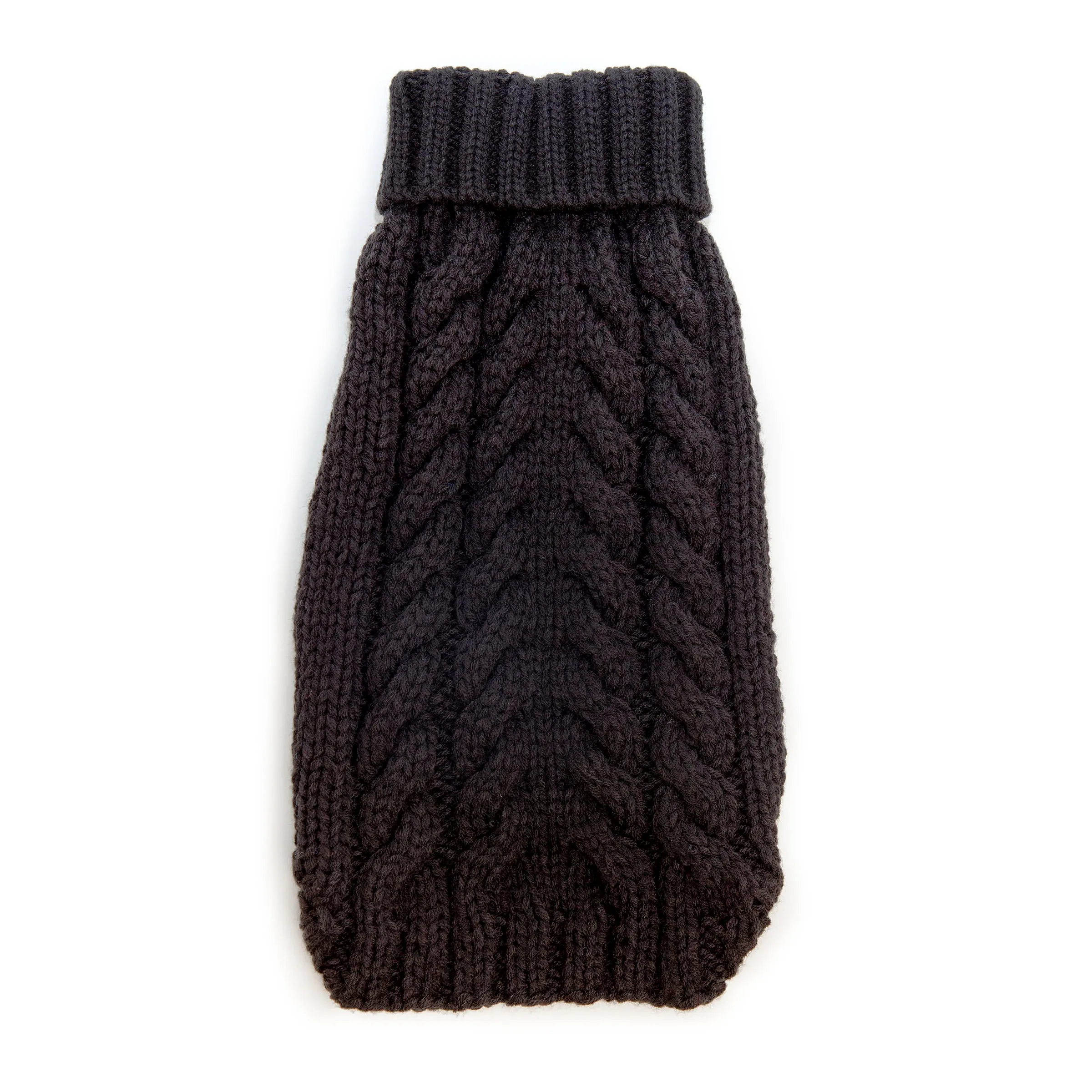 Hand Knit Turtleneck Sweater in Black  (FINAL SALE)(Dog & Co. Exclusive)