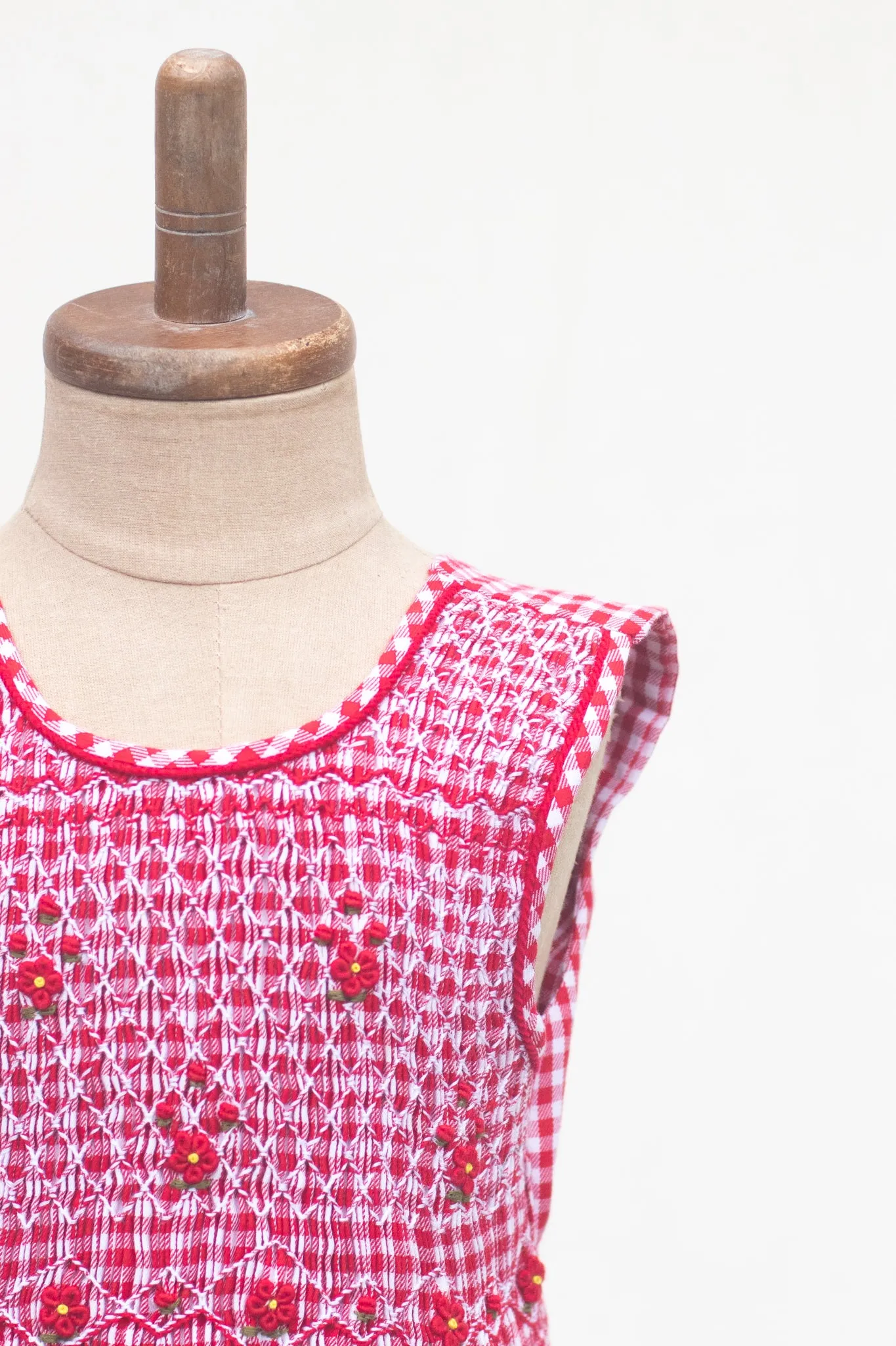 Hand-Smocked Dress, Red Gingham