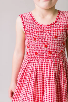 Hand-Smocked Dress, Red Gingham