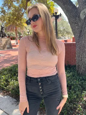 HANNAH LACE LONG SLEEVE IN BLUSH