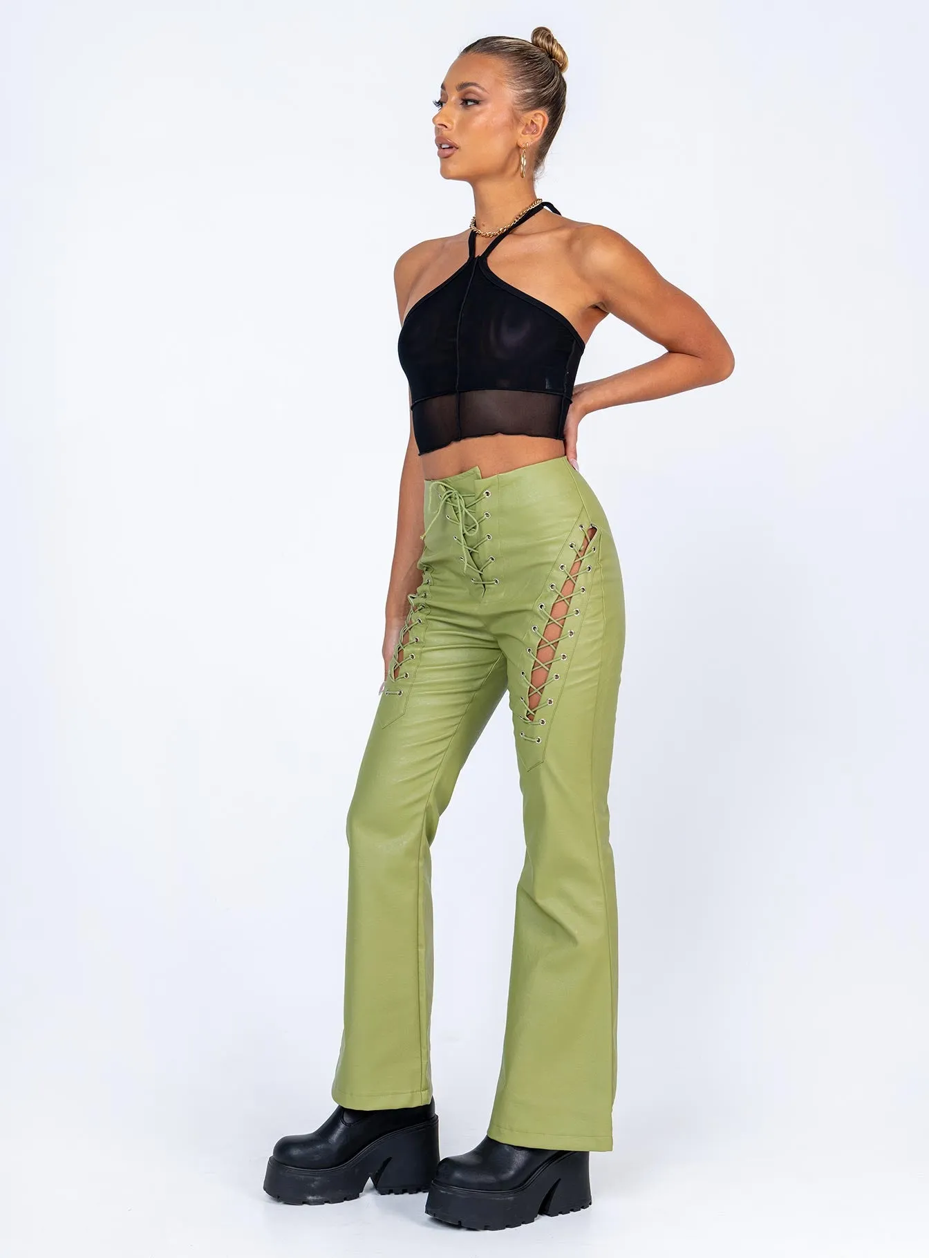 Harvey PU Pants Green