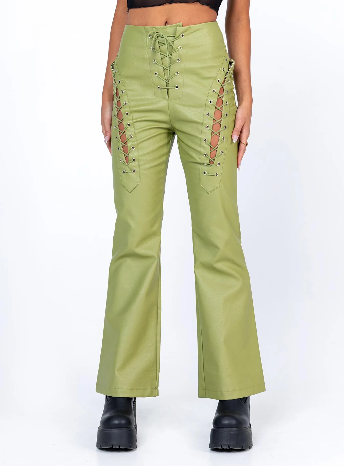 Harvey PU Pants Green