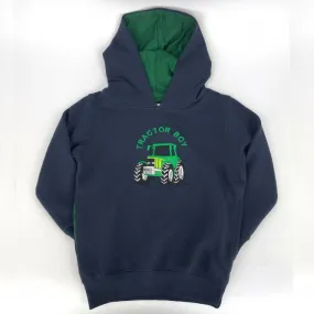 Hazy Blue Childrens Tractor Boy Hoodies